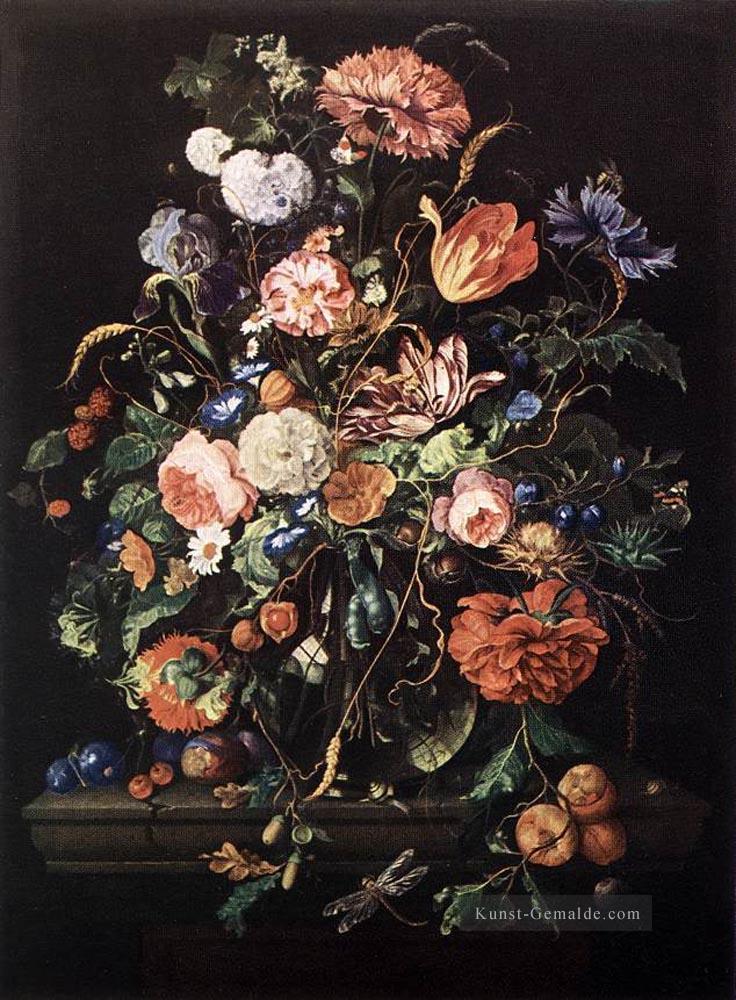 Jan Blumen in Glas und Obst Davidsz de Heem Blume Ölgemälde